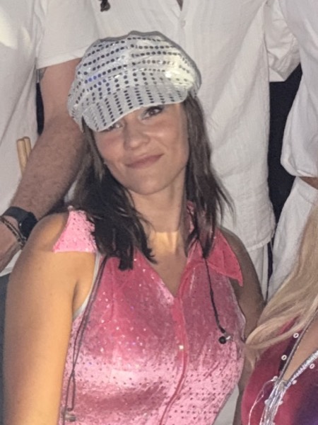 One of the band's two lead vocalists, photographed after a show